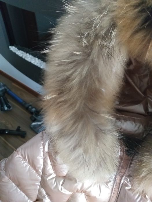 Parka rosa com capuz