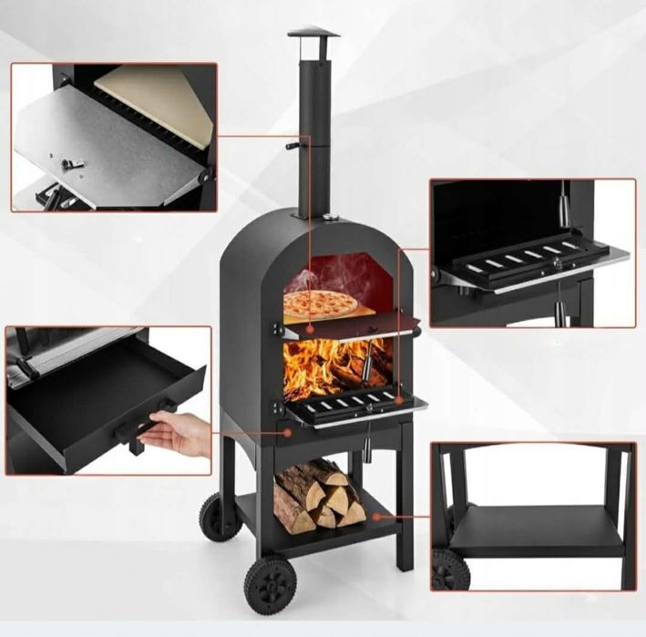 Ogrodowy piec do Pizzy Grill opalany drewnem Mobilna kuchnia pizza