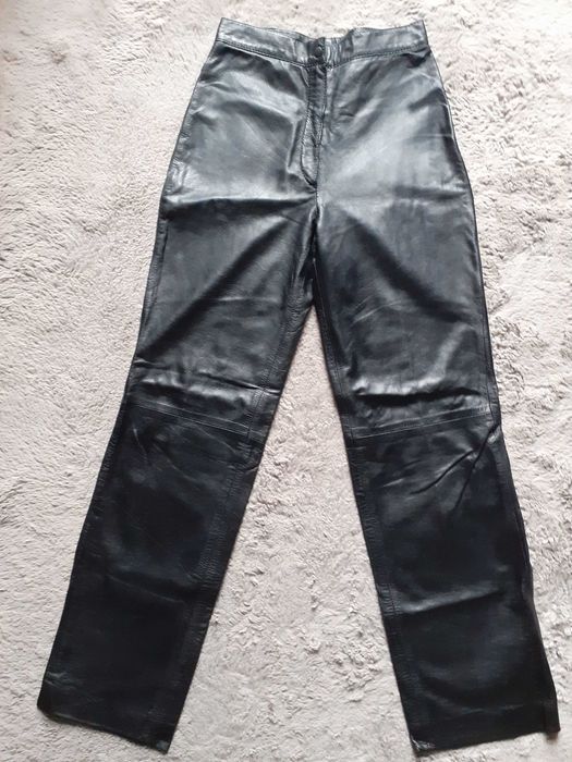 Calças de pele couro autêntico