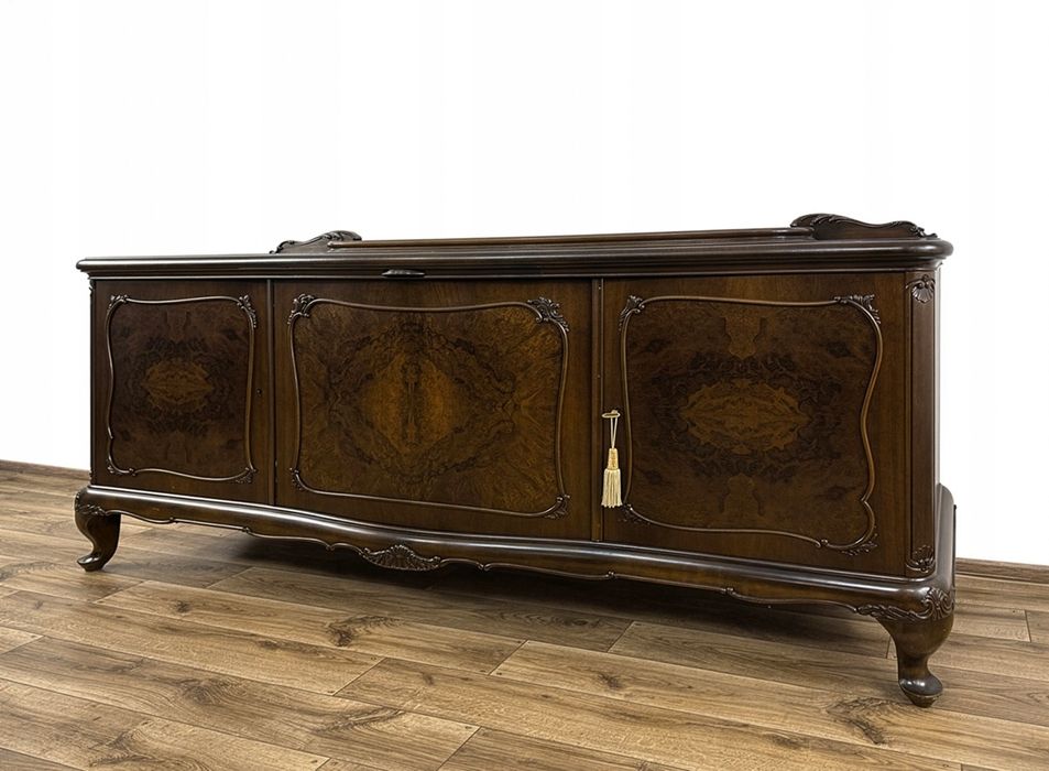 KOMODA rzeźbiona BUFET antyk 4 szuflady SZAFKA pod TV RTV