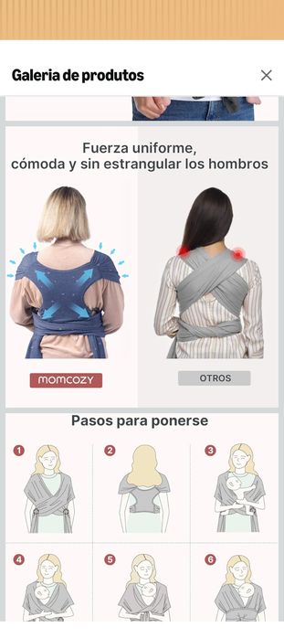 Momcozy Fular porta-bebés elástico para recém-nascidos, ajustável e ergonómico.
Canguru