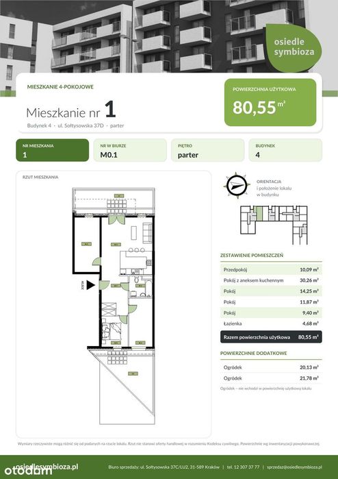 4-pokojowe mieszkanie 80m2 Bez Prowizji