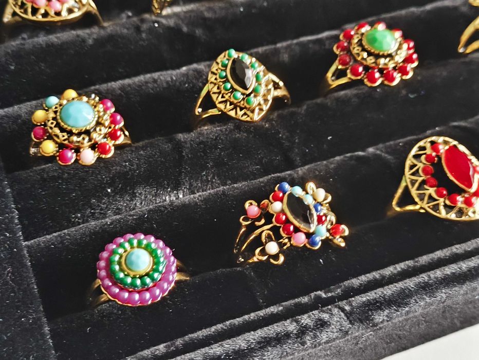 20 peças de anéis femininos de acrílico