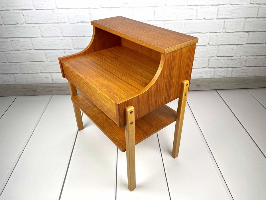 Tekowe szafki nocne, Szwecja, lata 50 – Mid-Century, skandynawski, PRL
