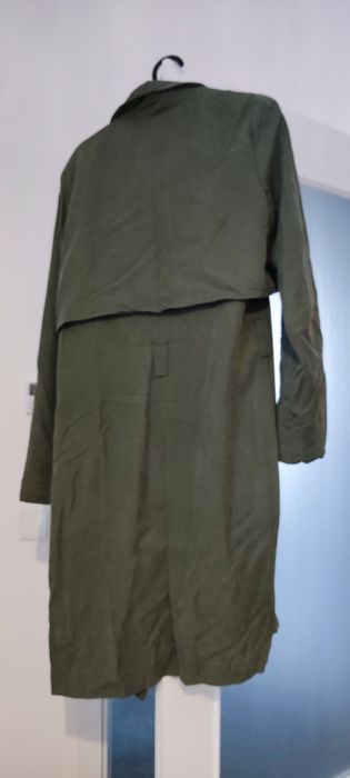 Płaszcz trencz zielony khaki lekki damski 38 M