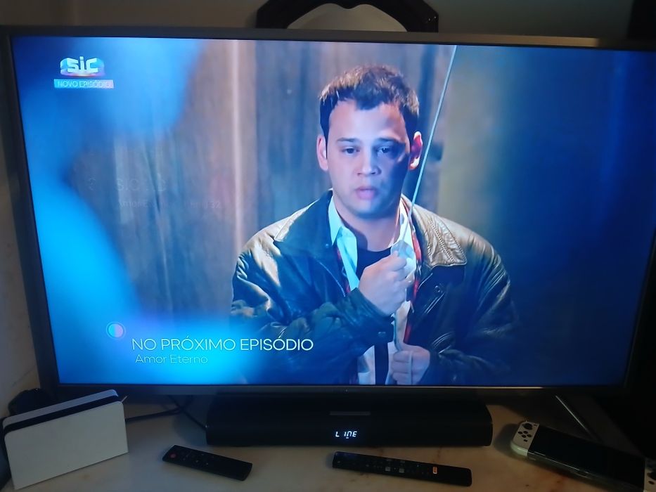 Smart tv 55 polegadas e barra de som