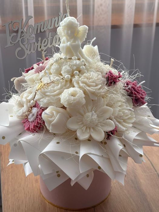 Flower box sojowy /prezent komunijny