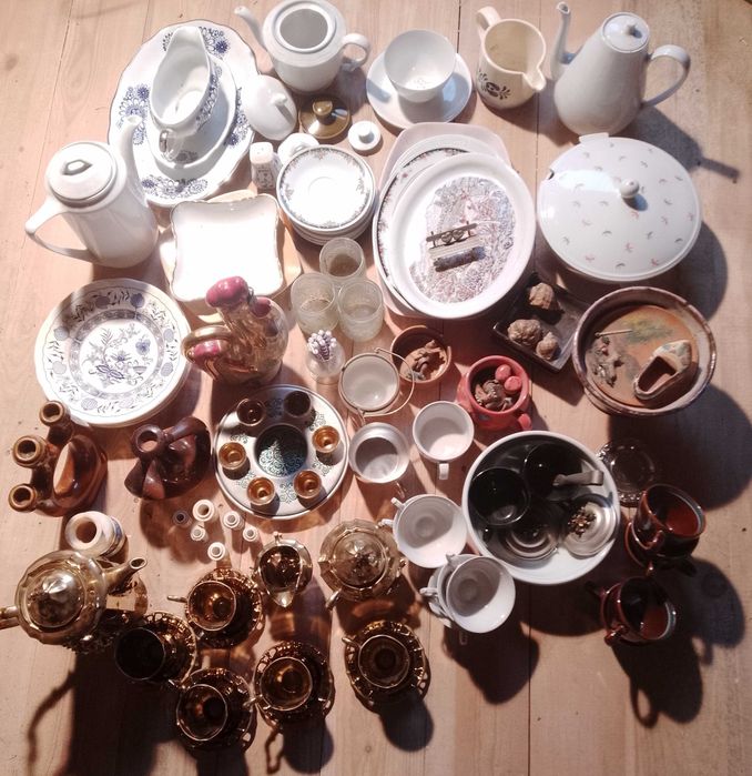 Stara porcelana i szkło zestaw 4