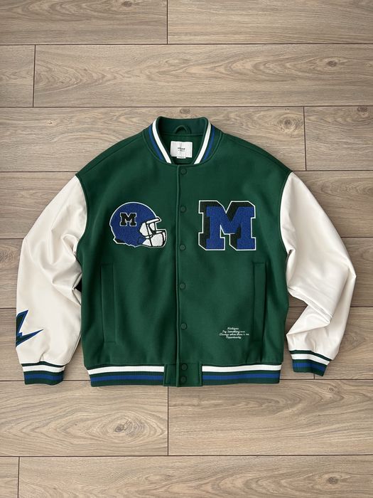 Бомбер House Varsity Jacket | Green / White | College Style