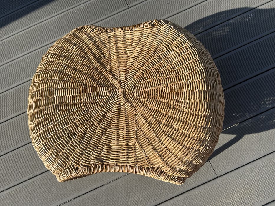 IKEA ORRESLÄTT podnóżek rattanowy naturalny czarne nogi