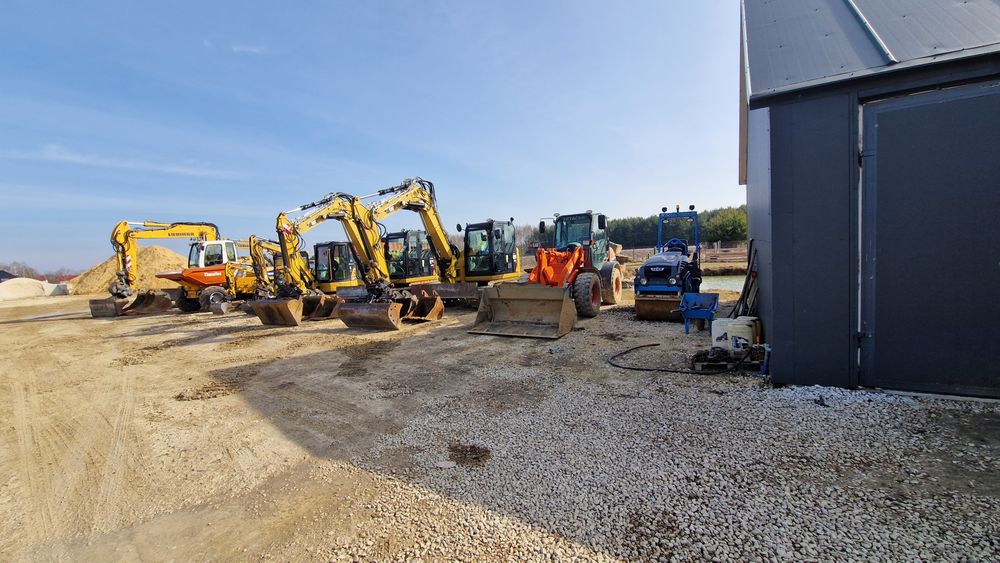 minikoparka koparka wozidło zagęszczarka wypożyczalnia wynajem młot