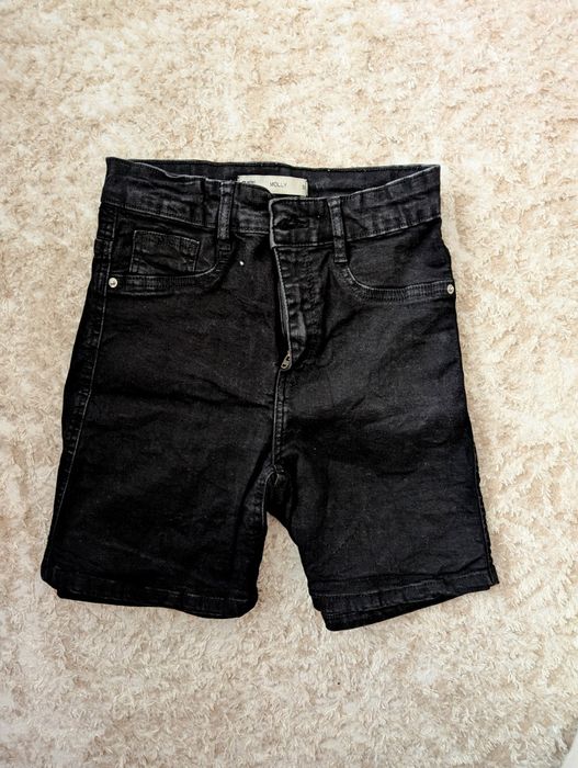 Gina tricot Perfect jeans spodeki czarne krótkie kolarki jeansowes 36