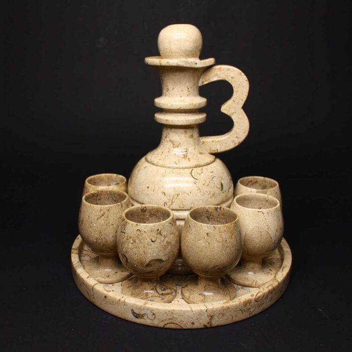 Zestaw kieliszków 6szt Karafka Marmur Kamień Afganistan