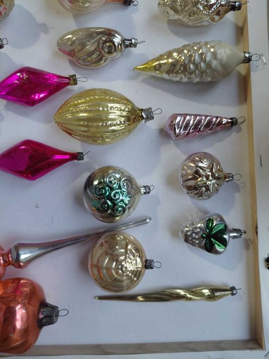 елочные игрушки времен ссср ,,стекло,,