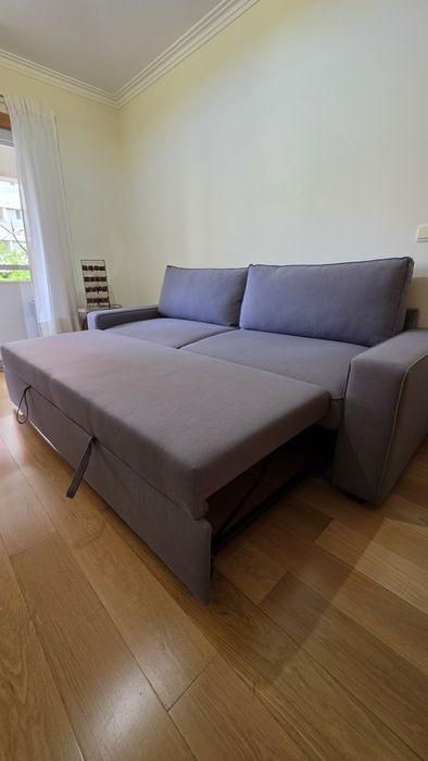 Sofá-cama cinzento