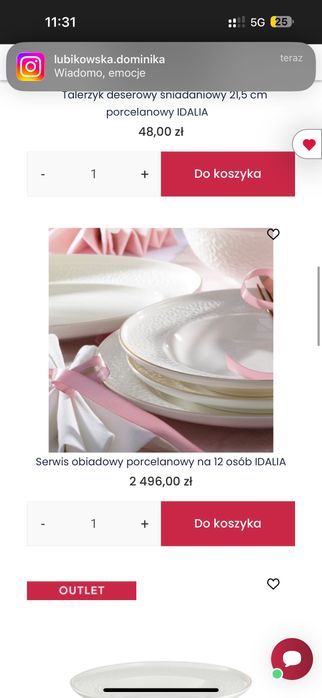 Zestaw obiadowy Villa Italia 12 os. + komplet filiżanek