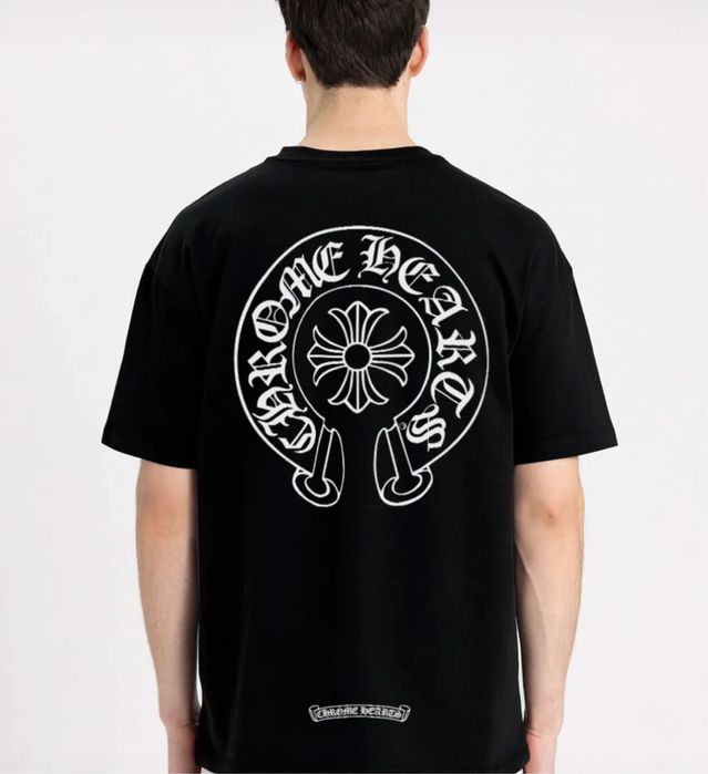 Футболки унисекс Chrome Hearts Logo Хром Хартс черные белые Хит сезона