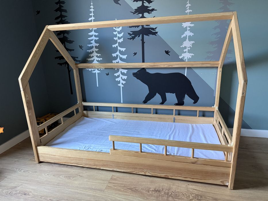 Lóżko dziecięce domek 80x160 drewnane