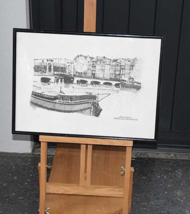 Quadro com a ponte Magere Brug sobre o Amstel, nos Países Baixos