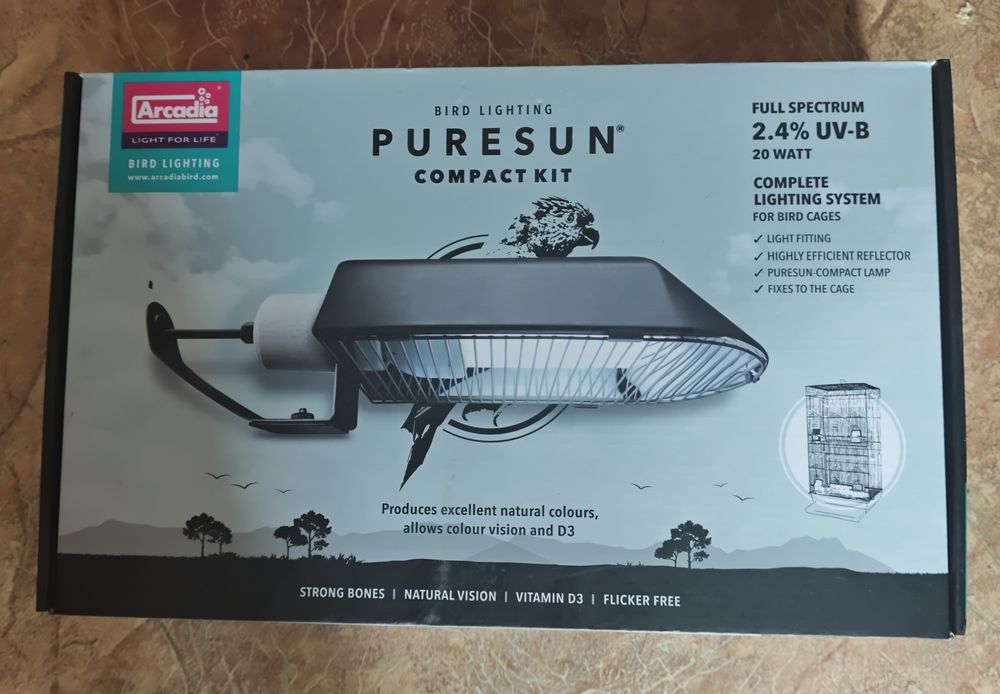 Вольер / Клетка для крупного или среднего попугая + светильник Arcadia PureSun + сетка-защи + для купания жордочка