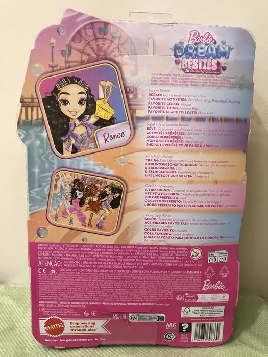 Lalka Barbie Dream Besties Renee skate party nowa na wrotkach