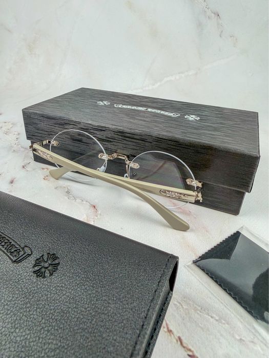 Дизайнерські окуляри Chrome Hearts / Круглые очки Хром Хартс y2k
