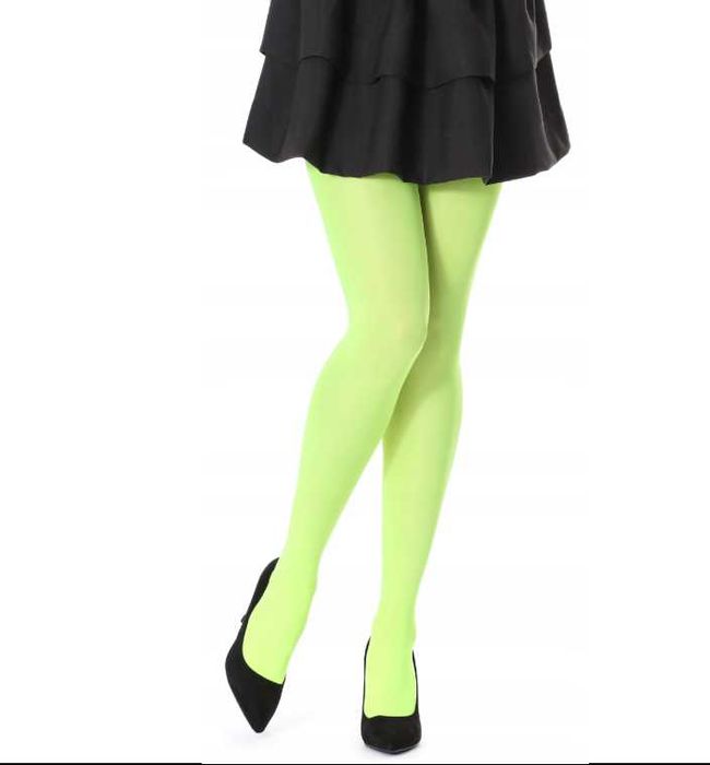 Rajstopy Damskie NEON żółty S/M