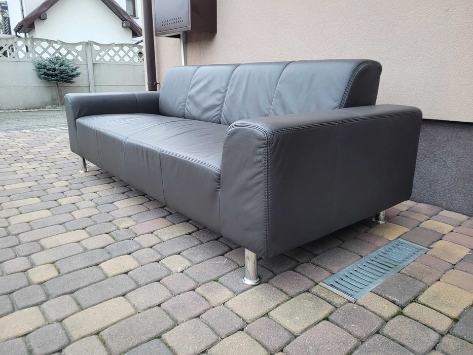 Sofa Trzyosobowa Ze Skóry Naturalnej  Nowoczesny Design