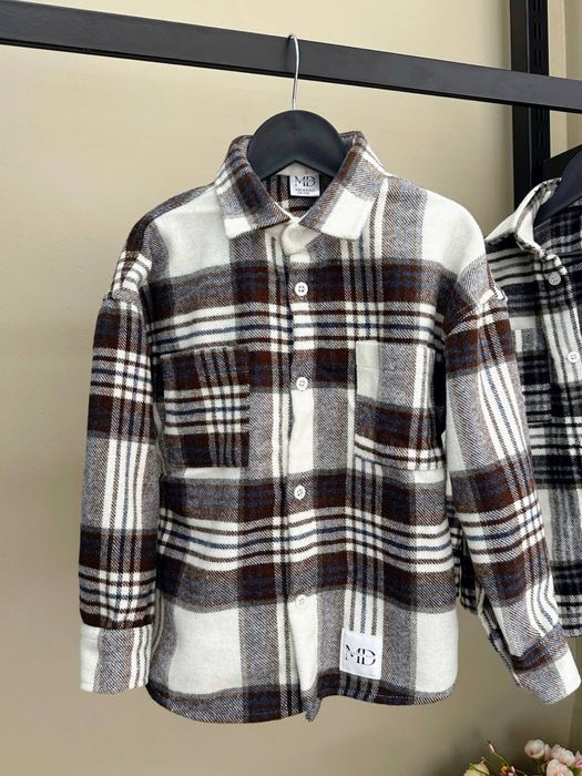 Рубашка в клітинку тепла розмір 2-3, 3-4, 4-5, 5-6, 7-8, 8-9