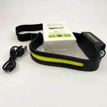 Фонарь налобный с датчиком движения USB аккумуляторный .