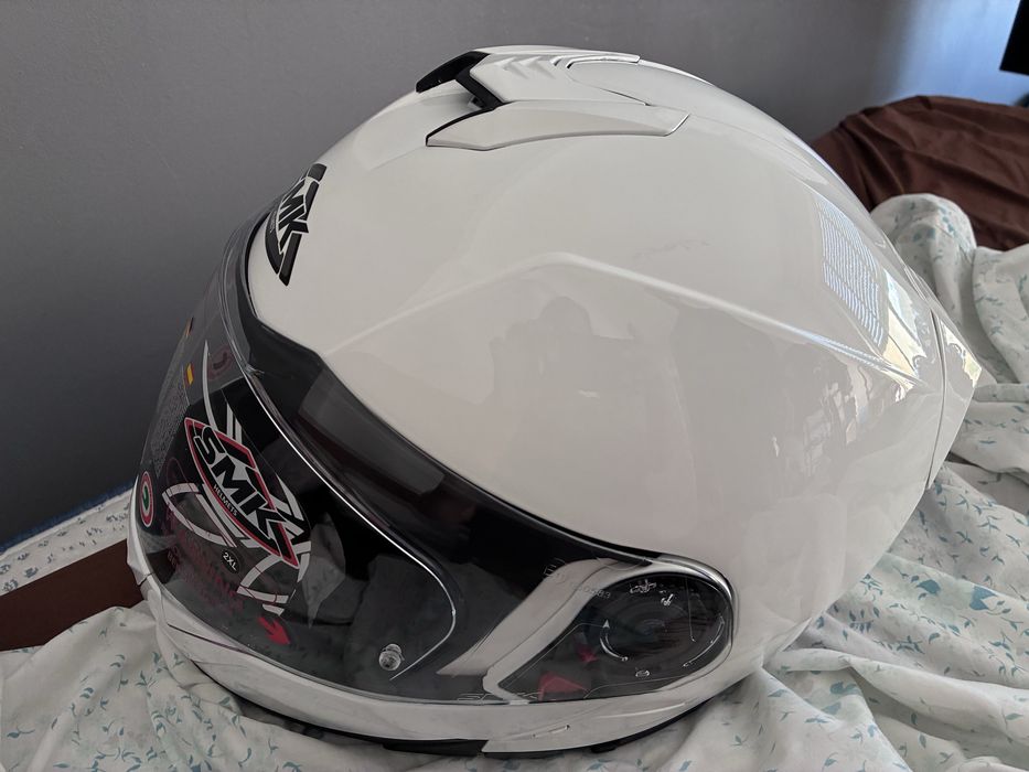 Capacete modular SMK GLIDE branco