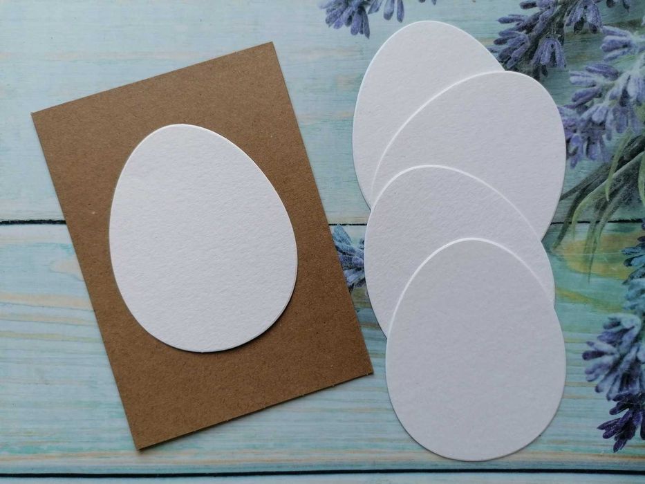 Scrapki jajka XL 9,7cm 5szt, papier mixmedia