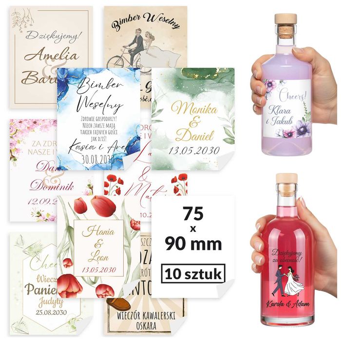 10x etykieta okazjonalna na wesele panieński kawalerski urodziny