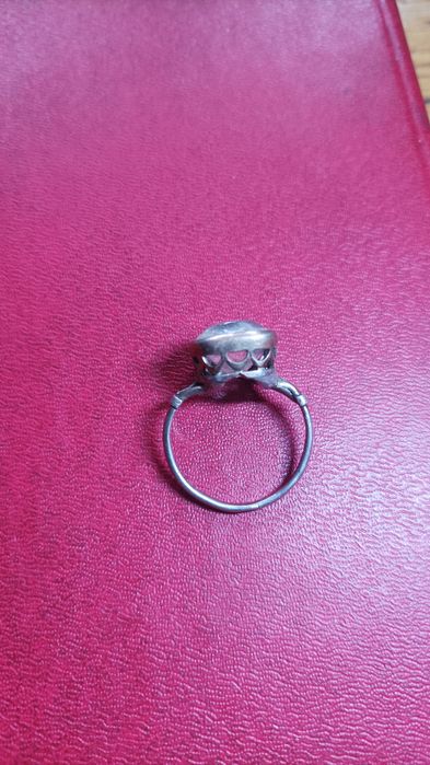 Винтажные кольцо серебро 875, камень горный хрусталь