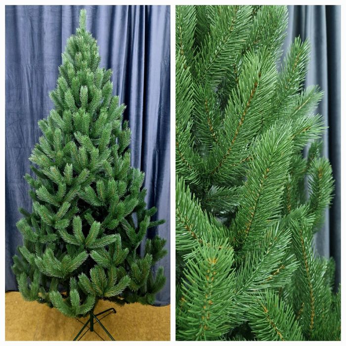 Ялинка штучна лита 2,1м зелена Преміум якість Елка искусственная литая