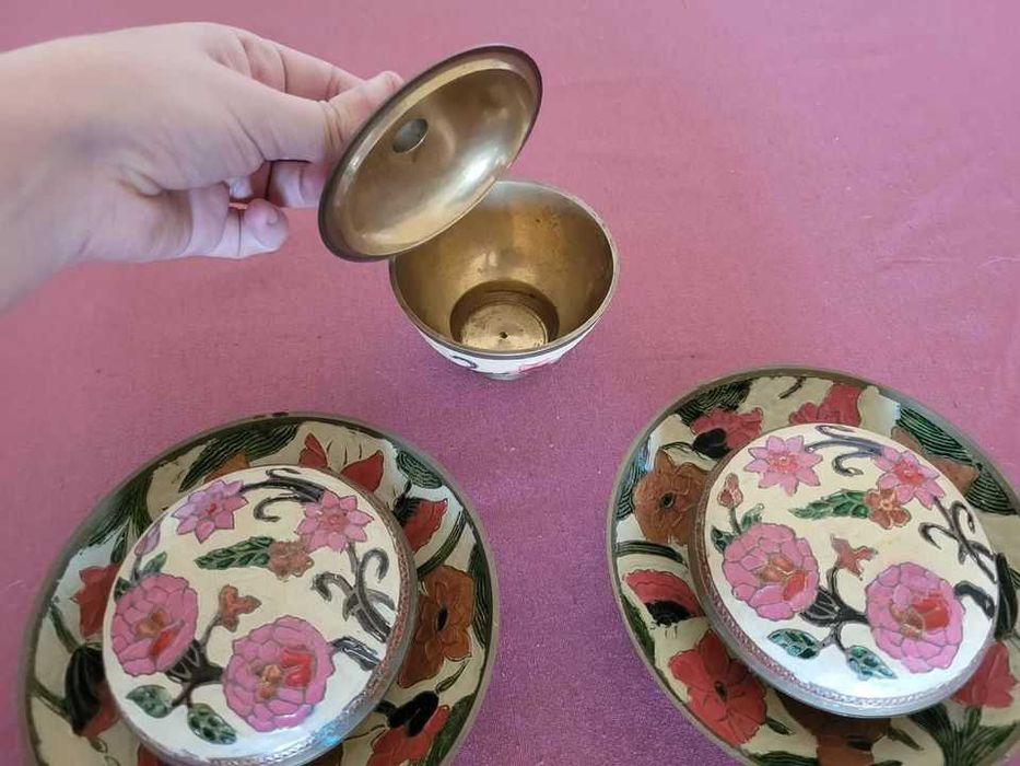 Conjunto de 5 peças decoração em dourado