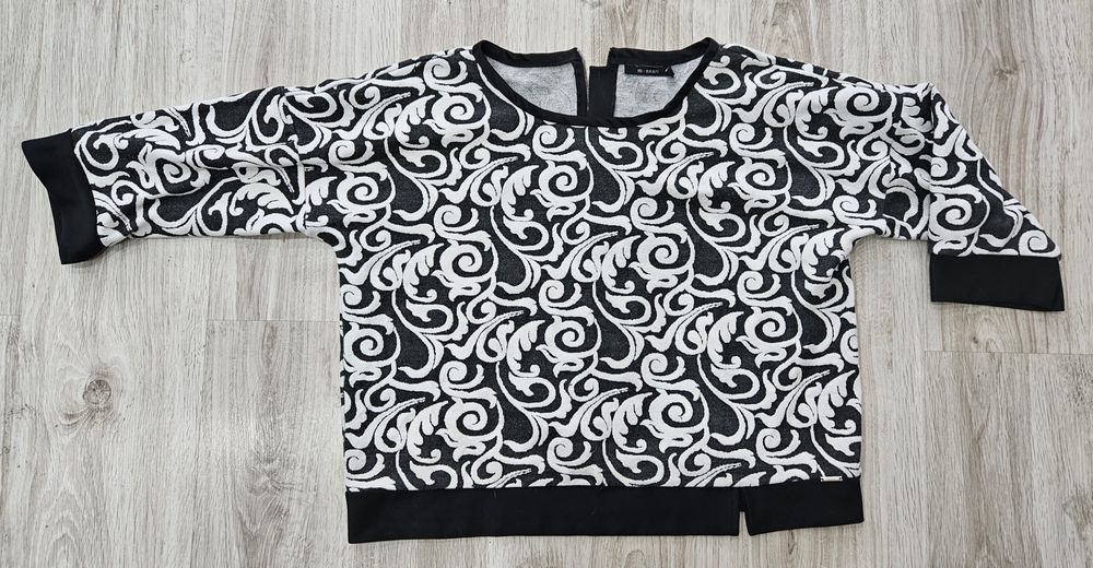 Czarno Biała bluzka grubsza Monnari l-xl 46 bawełna