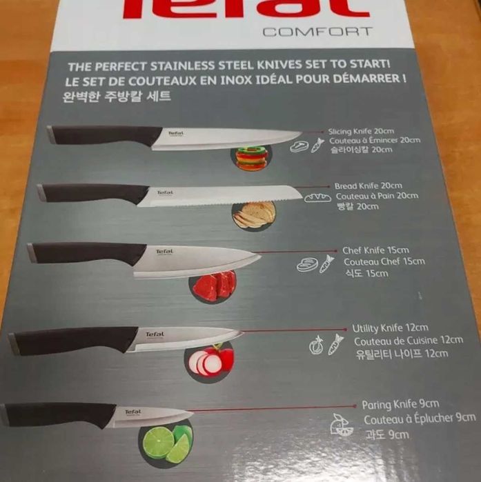 Набір ножів Tefal Comfort K221SA04 Набор ножей с подставкой • Новий