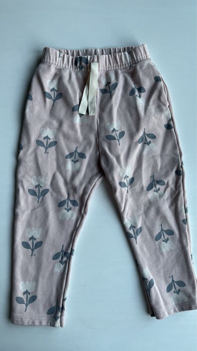 Petit Bateau Bluza spodnie dres komplet  z moltonu z wzorem kwiatów