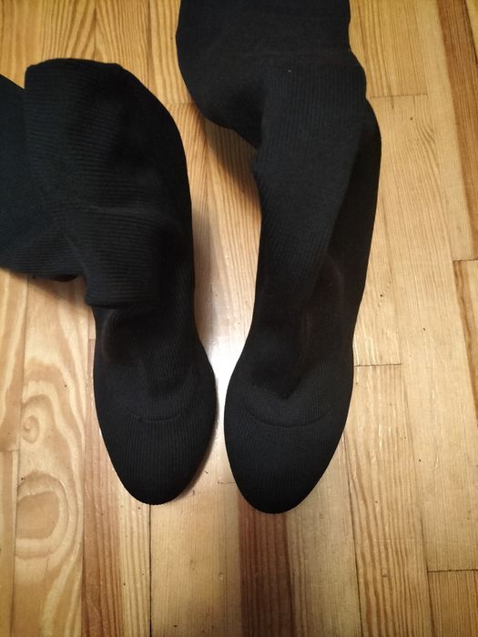 Kozaki długie,za kolano, czarne , elastyczna cholewka, 39