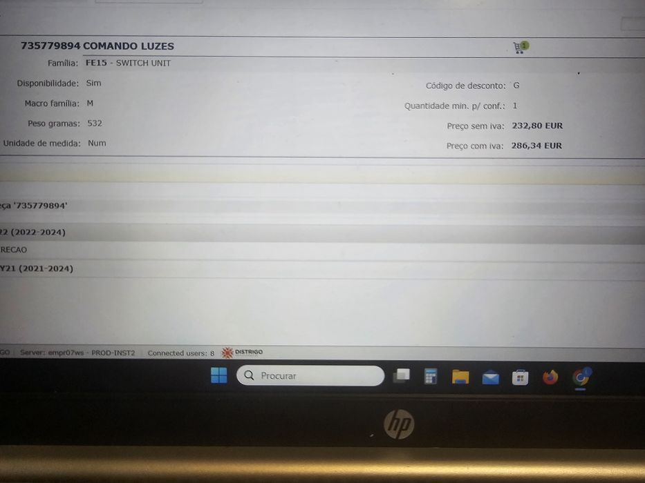 Comando de luzes Fiat Panda Novo l