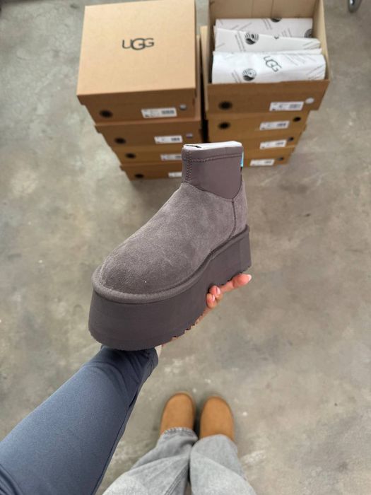 Угги жіночі UGG dipper boots grey 5см