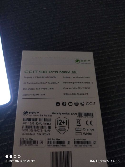 Telemóvel S18 proMax 5G