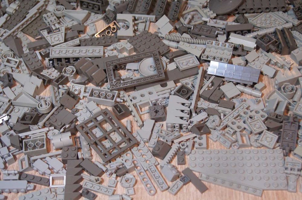 Lego mix elementów old gray grey ciemnoszare i jasnoszare + gratis