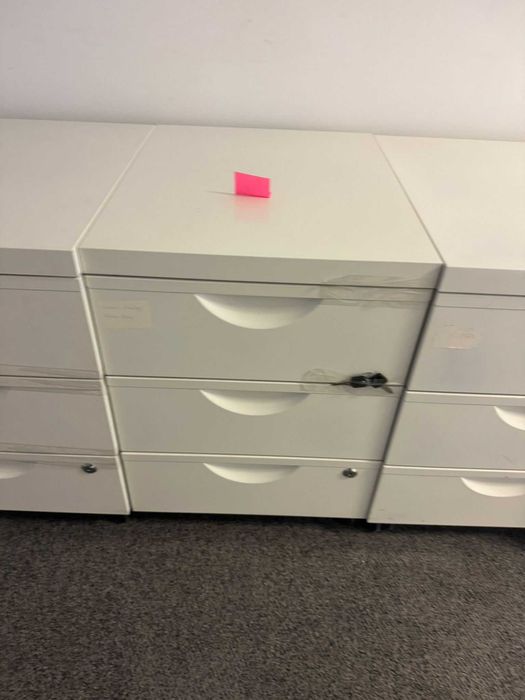 Kontenerek biały metalowy kontenerki pod biurko  biuro dom  szkóła