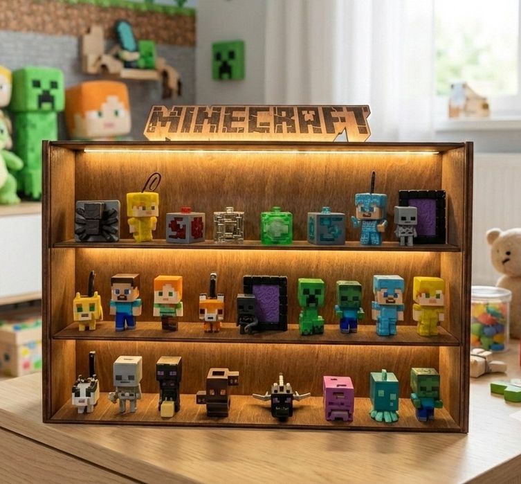 Поличка Вітрина Стенд Підставка для Kinder Joy Minecraft Майнкрафт