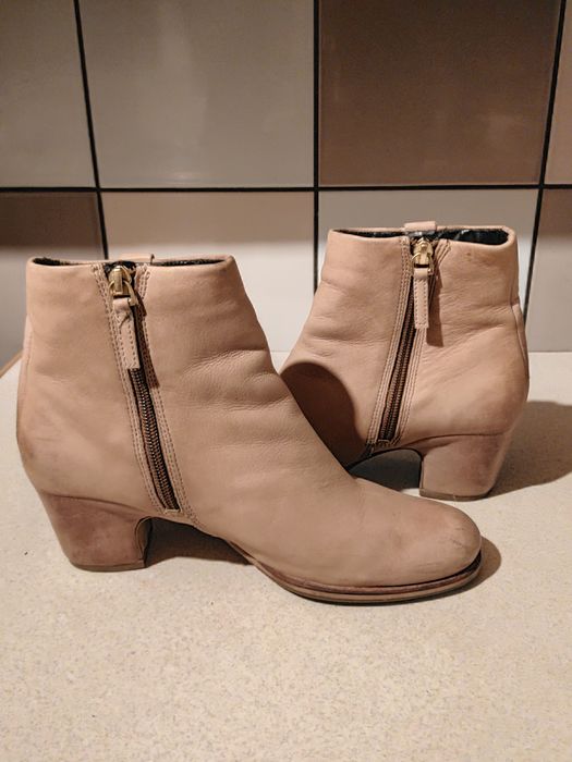Kozaki botki Ecco buty zimowe 37 skórzane