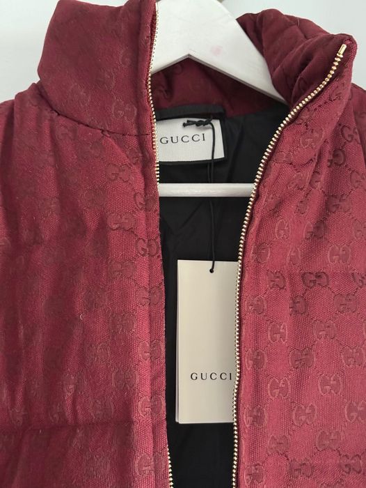 Kurtka Gucci bordowa nowa puch naturalny S