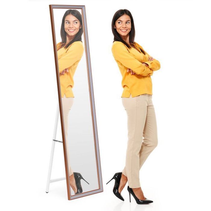 Lustro stojące minimalistyczne z dekoracyjną ramą 155x46 cm