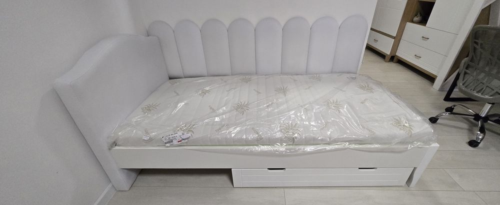 MEBLIK Royal White  łóżko z szufladą